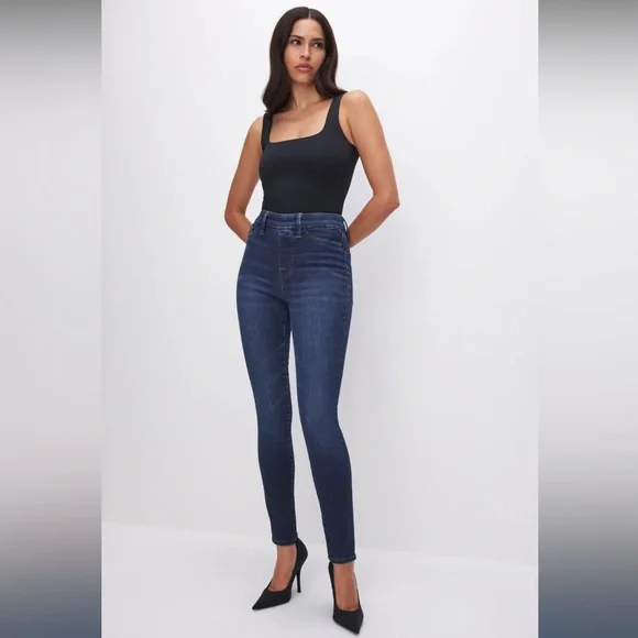 Good American POWER STRETCH PULL-ON SKINNY JEANS L - Picture 7 of 13